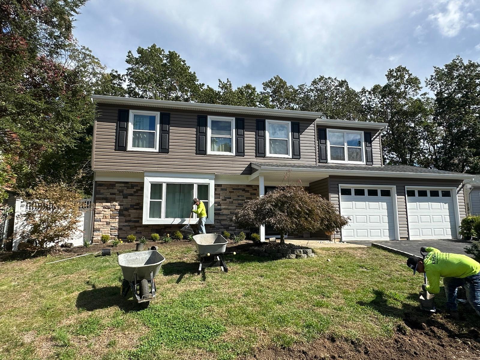 landscaping Farmingdale nj project with clean outdoor maintenance